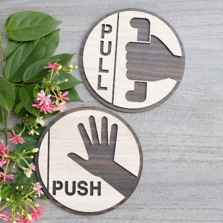 [DECOR] Bảng gỗ  PULL/PUSH dán