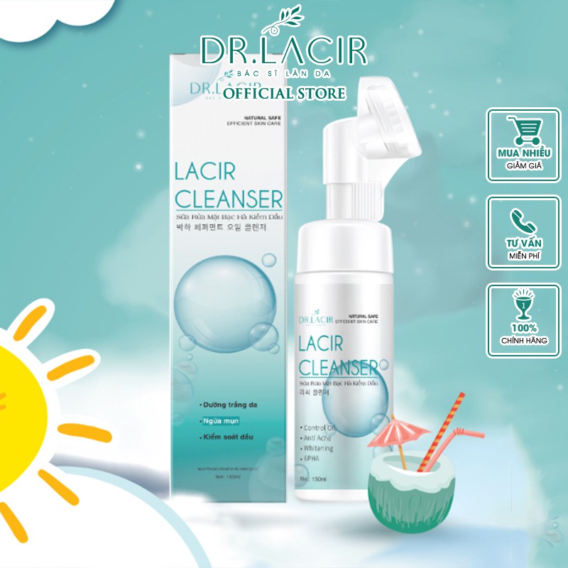 Sữa rửa mặt bạc hà kiềm dầu Dr Lacir 150ml (drlacir)