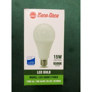 Bóng đèn led tròn 15W Rạng Đông A80N1