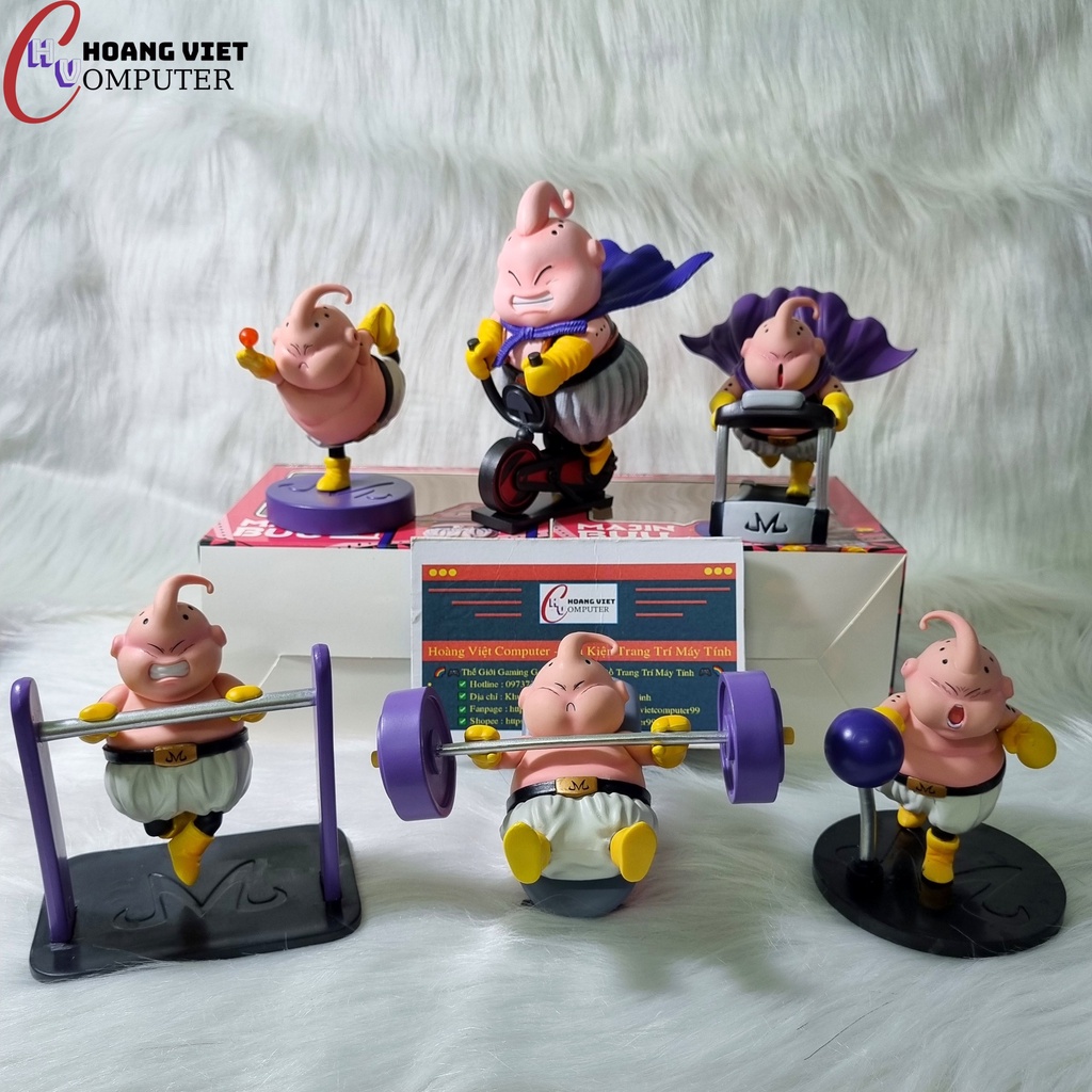 Full bộ mô hình mabuu tập gym siêu dễ thương - Mô hình mới ra mắt Dragon Ball