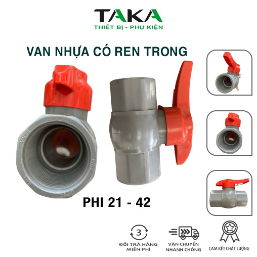 Van nhựa có ren trong phi 21 27 34 42 48 60 vật tư ngành nước