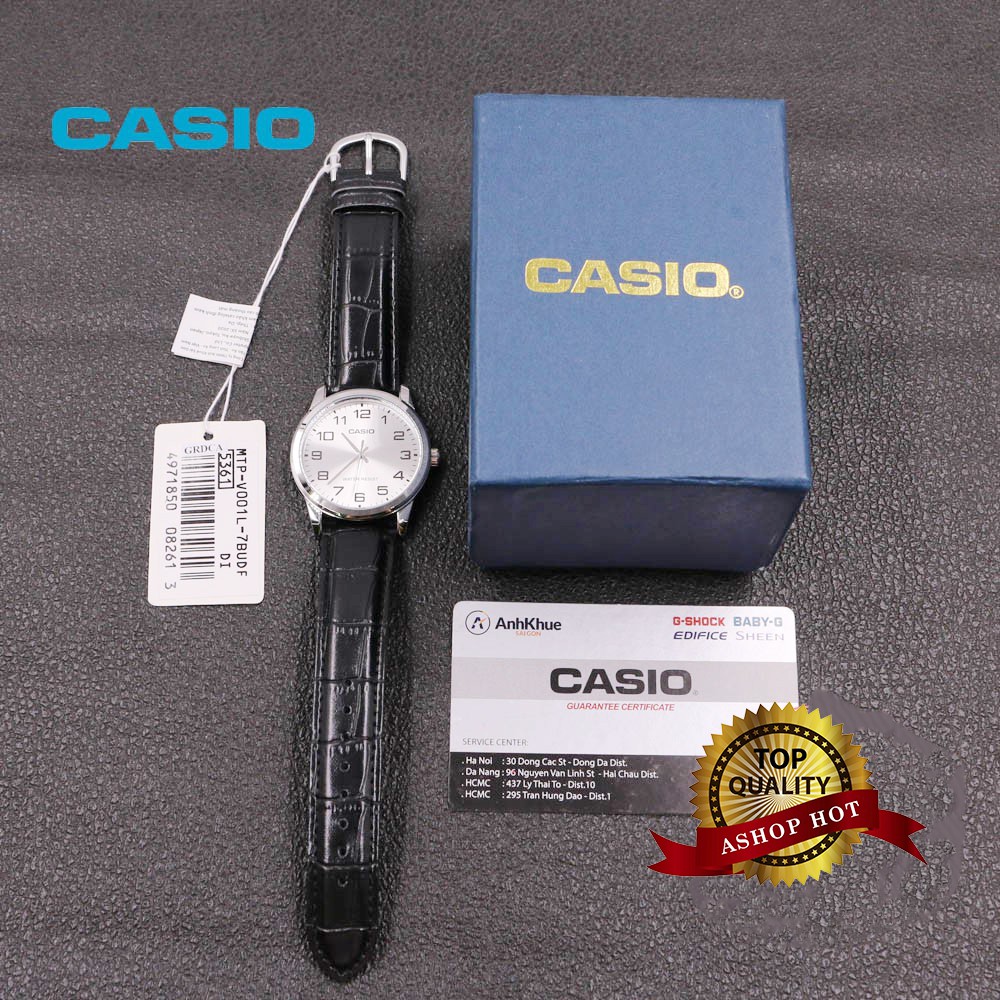 [HOT] Đồng hồ nam dây da Casio Standard chính hãng Anh Khuê MTP-V001L-7BUDF