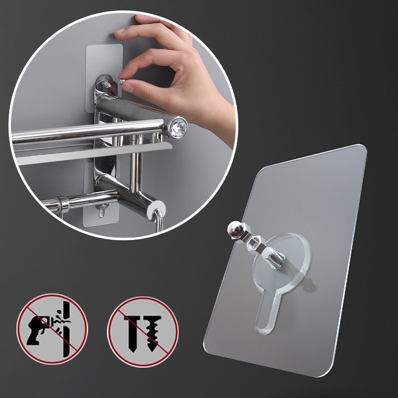 Móc dán tường treo vật dụng thiết kế trong suốt tiện dụng