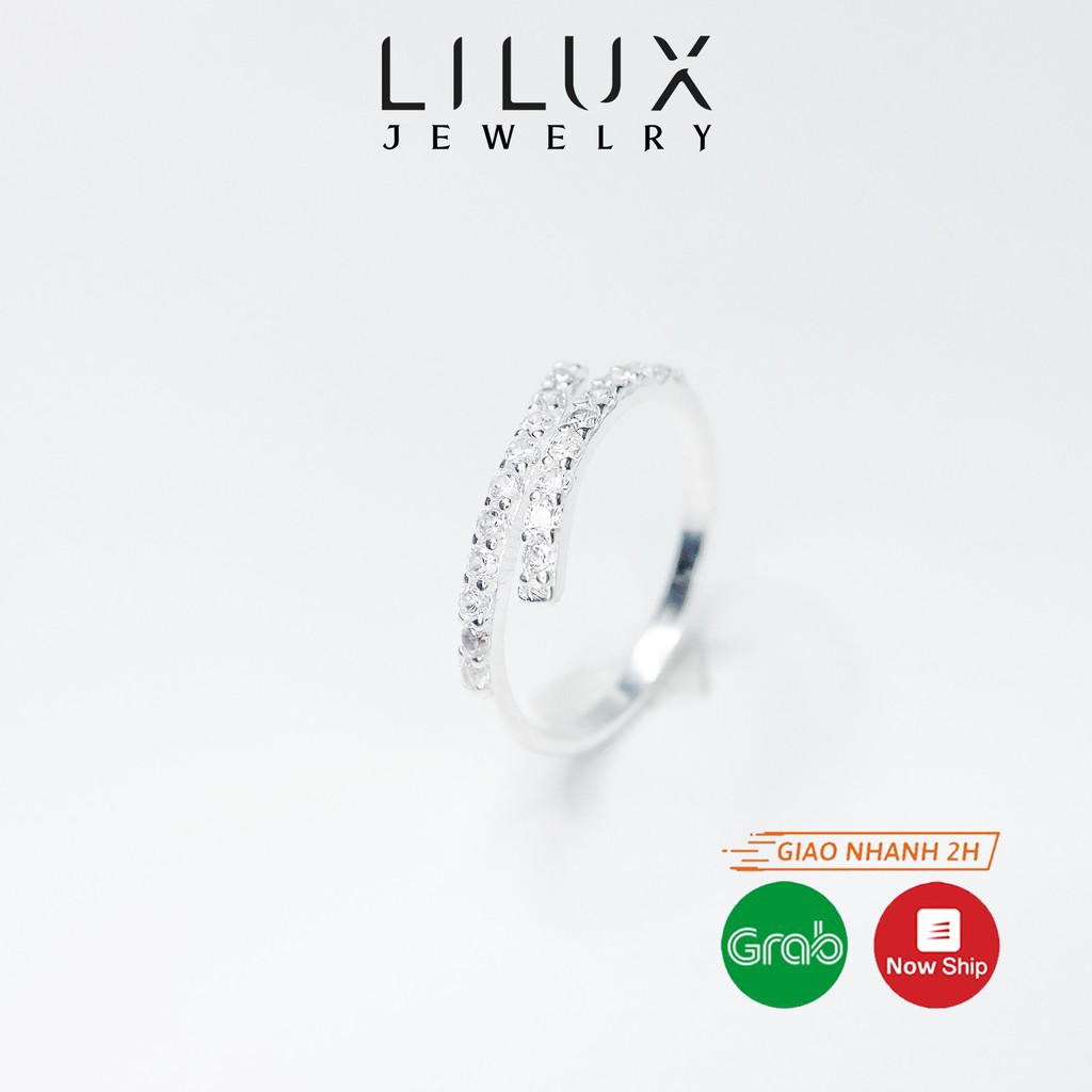 Nhẫn bạc nữ đính đá LILUX Freesize