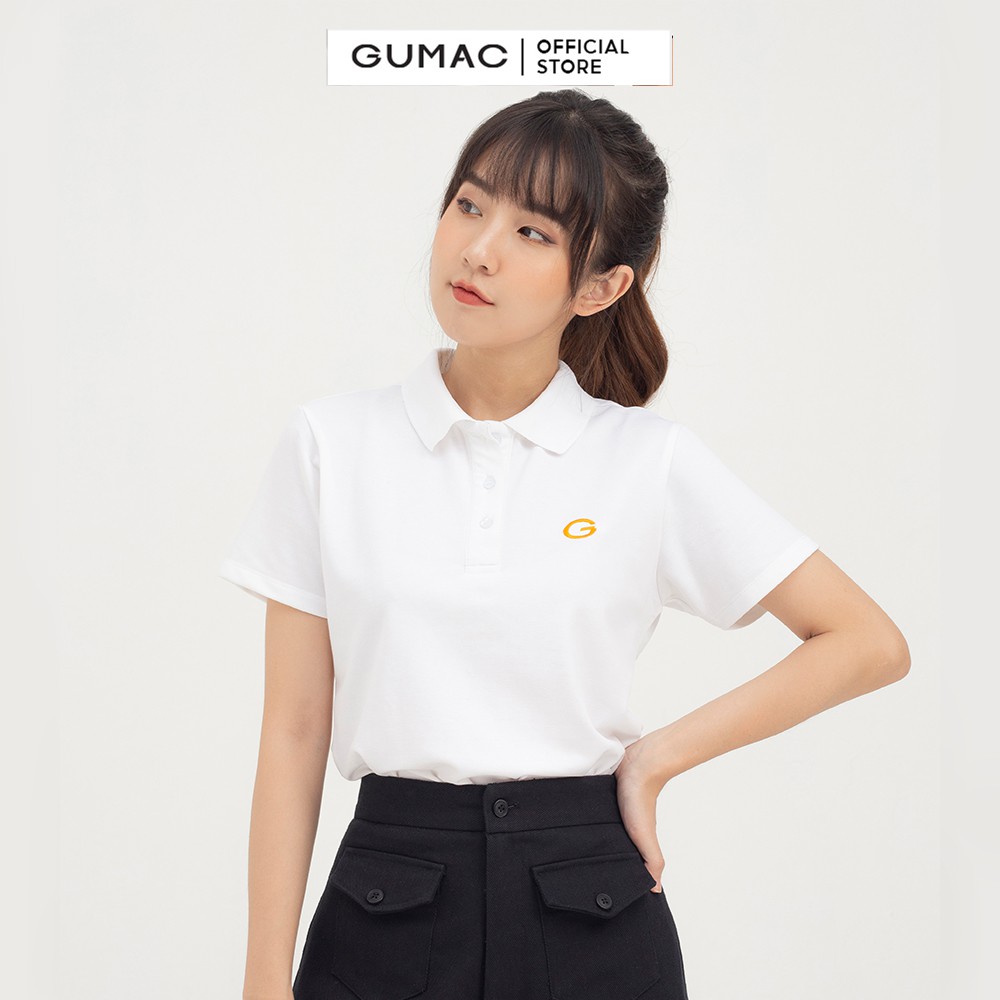 [Mã WABRGM11 giảm 10% đơn 250K] Áo thun thêu chữ G GUMAC trẻ trung, cá tính nhiều màu ATB810 | BigBuy360 - bigbuy360.vn