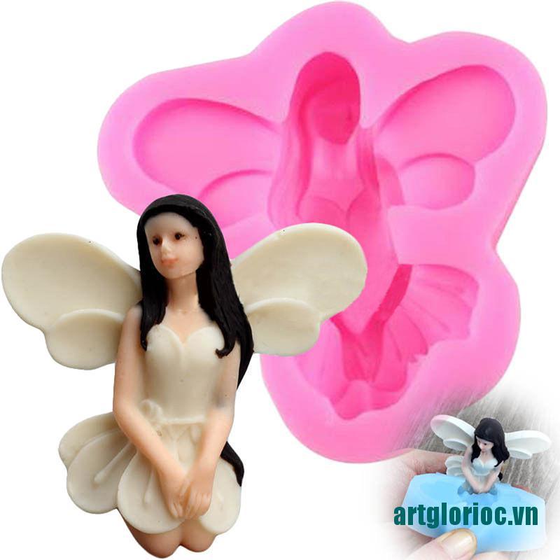 hot&3D Fairy Angel Elf Silicone Fondant Mold Cake Chocolate Icing Sugarcraft Mould