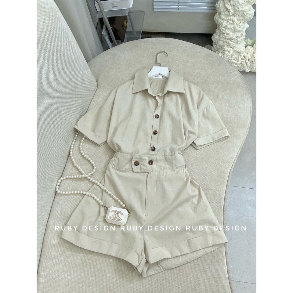 Bộ Bay Liền Cổ Sơ mi Tay Ngắn Jum8601
