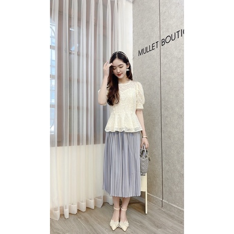 ÁO REN PEPLUM HOA LITI byMullet