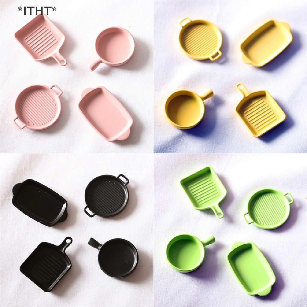 Set 4 Chảo Nướng Thịt Bít Tết Phong Cách Nhật Bản Cho Nhà Búp Bê