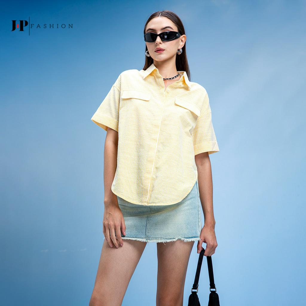 Sơ Mi Form Rộng Nữ J-P Fashion ngắn tay 10608469 CT6