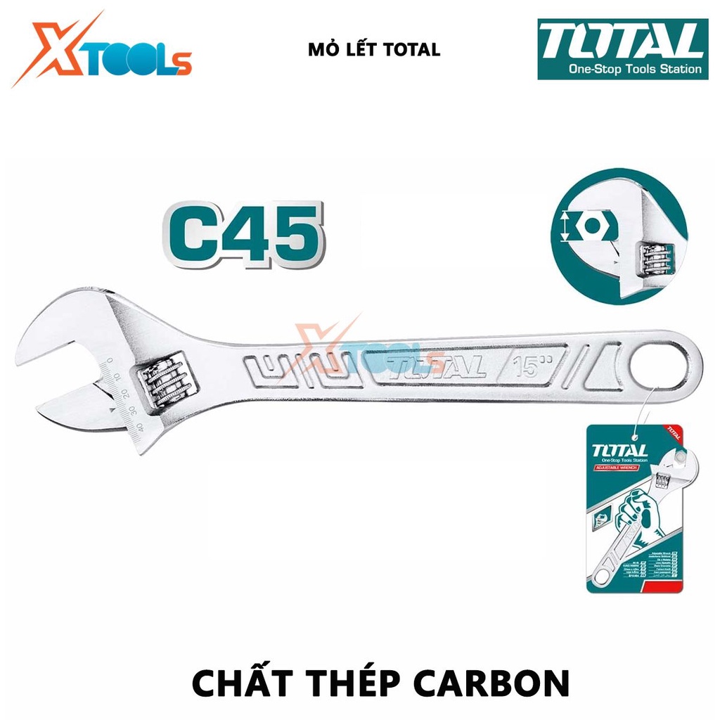 Mỏ lết TOTAL | chiều dài 15 inch - 18 inch kích thước điều chỉnh 0 - 55mm  [CHÍNH HÃNG] [XTOOLs]