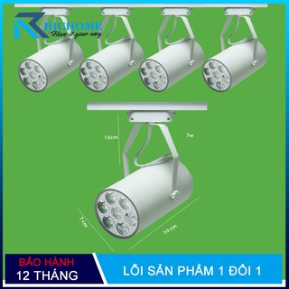 Bộ 5 đèn led rọi thanh ray 7w vỏ trắng  ánh sáng trắng