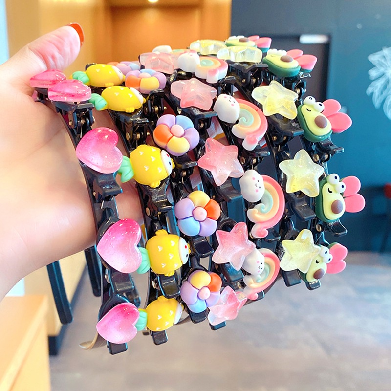 Băng đô thiết kế hai lớp họa tiết hoa hoạt hình phong cách công chúa ngọt ngào cho nữ