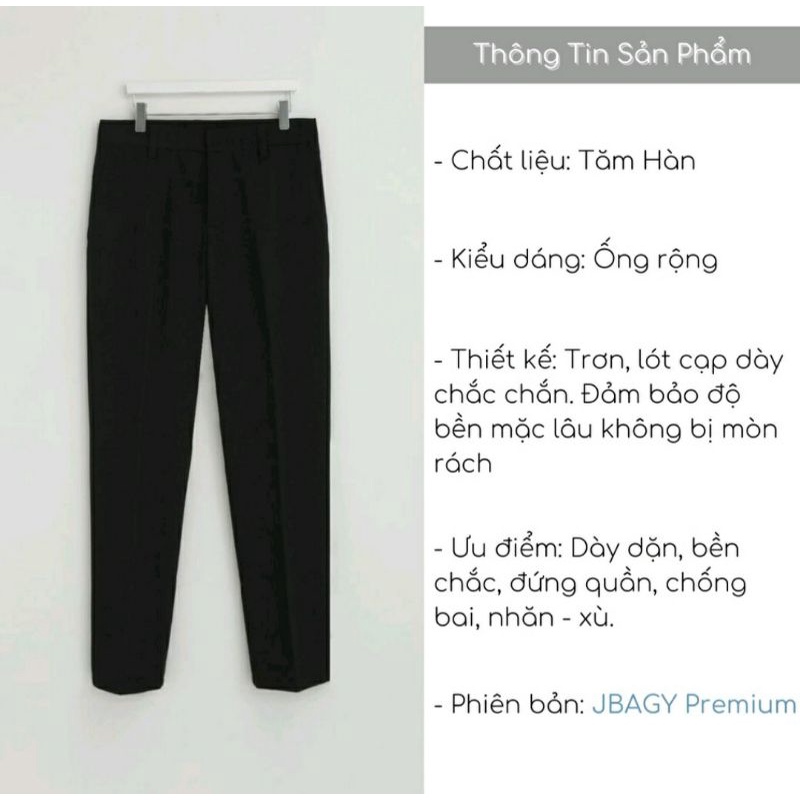 Quần baggy nam ống rộng vải hàn cao cấp,quần tây âu co giãn tốt premium thời trang
