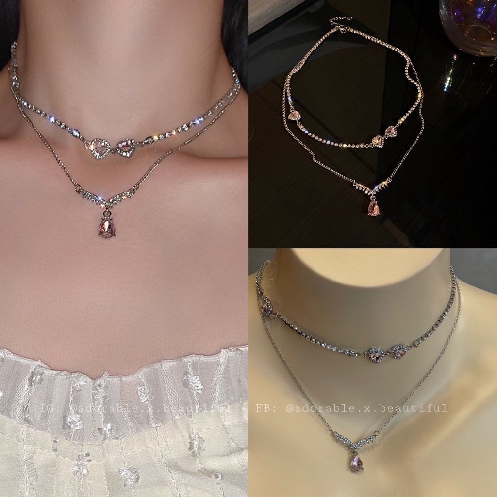 Tổng Hợp Dây Chuyền Choker Họa Tiết Đính Đá Phong Cách Ulzzang Hot Trend