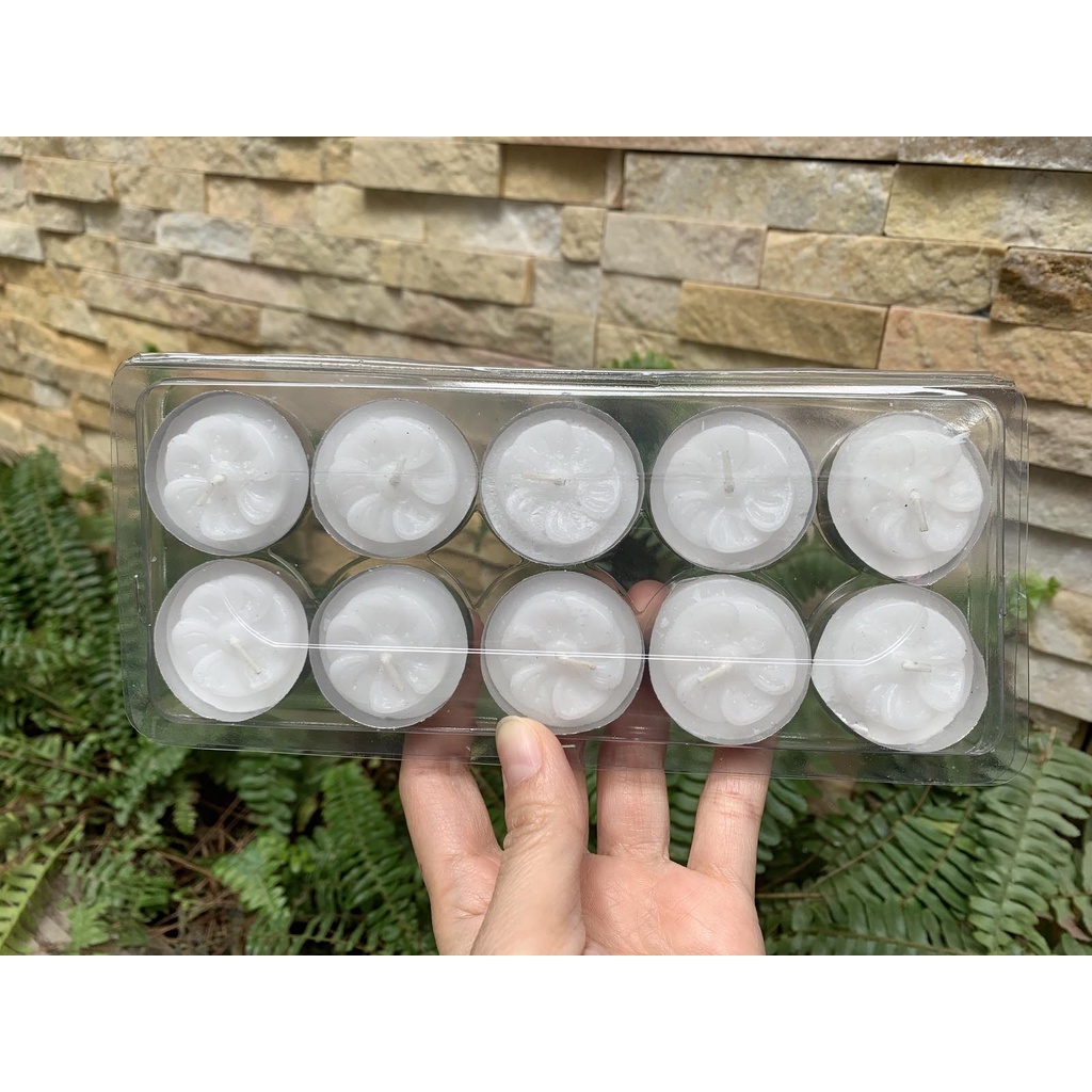 10 viên nến tealight 4h hoa mai không khói
