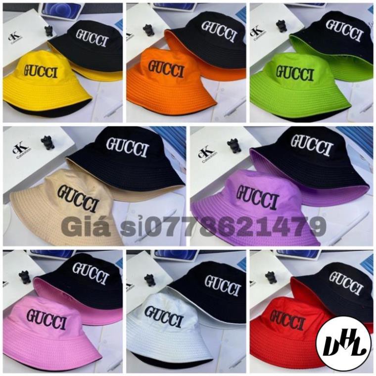 mũ bucket 2 lớp 2 mặt thêu chữ thời trang