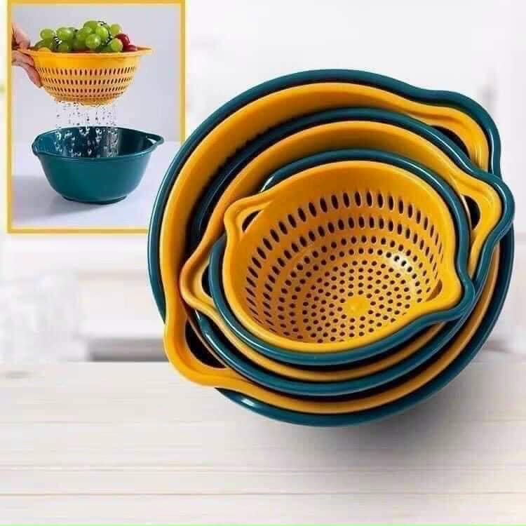 Rổ kèm chậu set 6 chi tiết KT từ 16; 20; 24cm (ảnh thật)