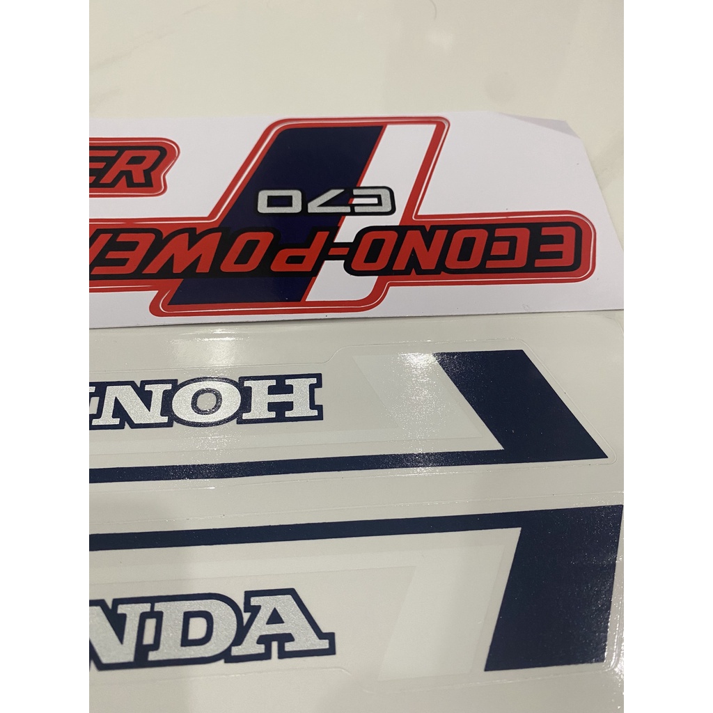 Bộ tem dành cho xe máy Honda DD đỏ Super Cub 70 econo power sắc nét