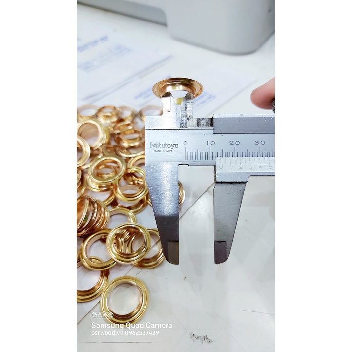 Khoen ore 14mm Khoen mắt cáo 14ly Thau không gỉ (mỏng) Màu bạc, vàng, đồng Khuy mắt cáo Chuyên bấm vải Phụ liệu may mặc