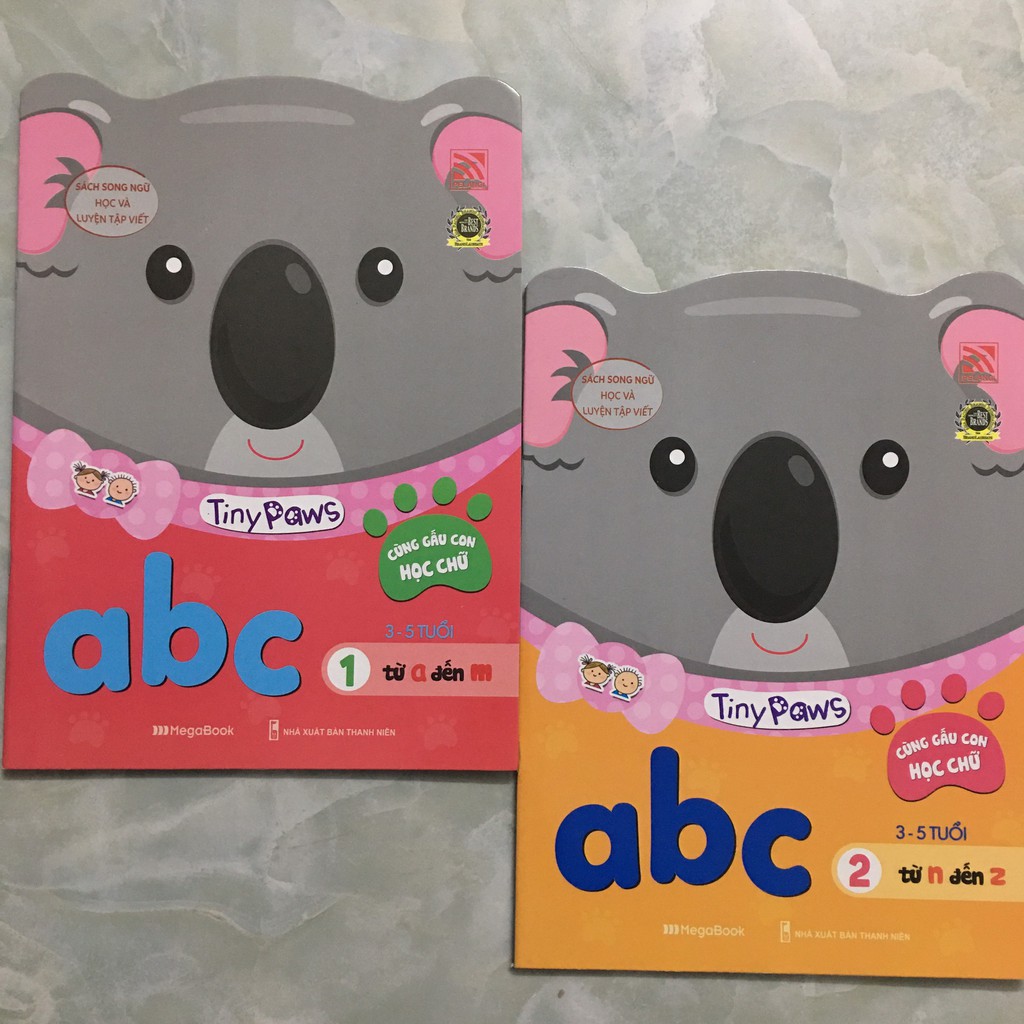 Sách Mega - Combo Tiny Paws - Cùng Gấu Con: Học Chữ Cái Tiếng Anh Abc + Học Số 123 (Bộ 4 Cuốn)