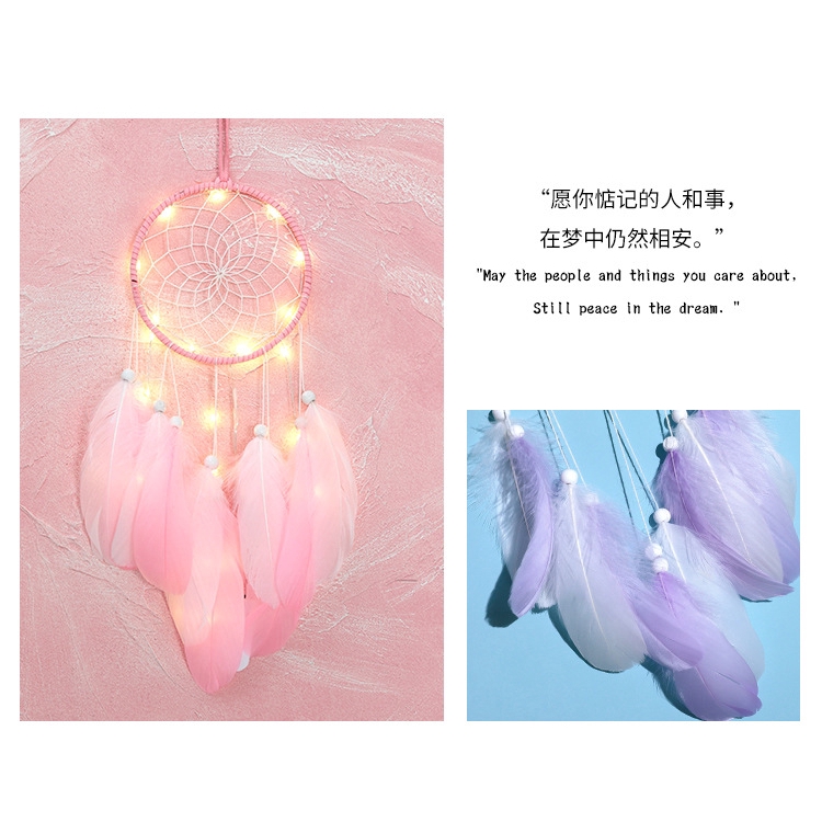 Dream catcher mini đơn giản đáng yêu trang trí cho phòng bé gái