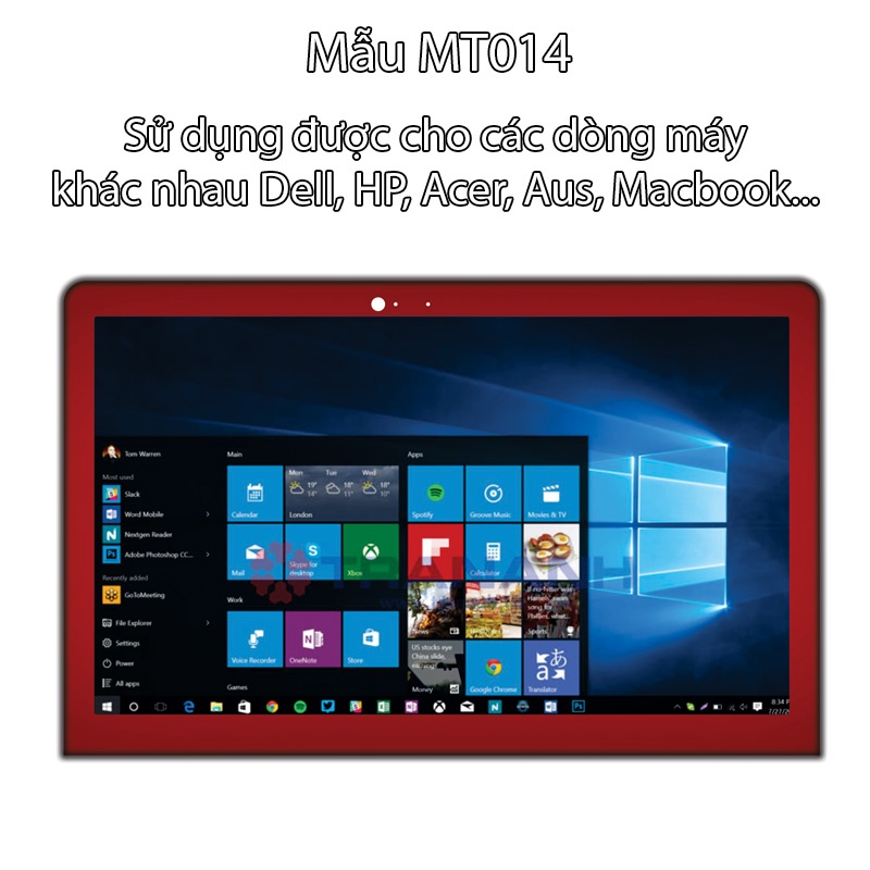 Miếng Dán Laptop - Mẫu hình MT014 - Dán cho Dell, Hp, Asus, Lenovo, Acer, MSI, Surface,Vaio, Macbook