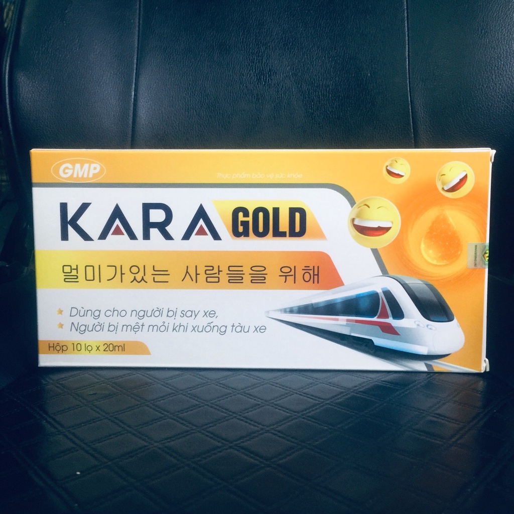 Kara Gold nước uống giảm say xe, giảm mệt mỏi khi đi tàu xe - hộp 10 lọ (20ml)