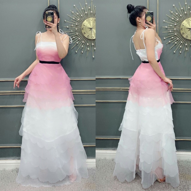 Đầm tầng phối màu