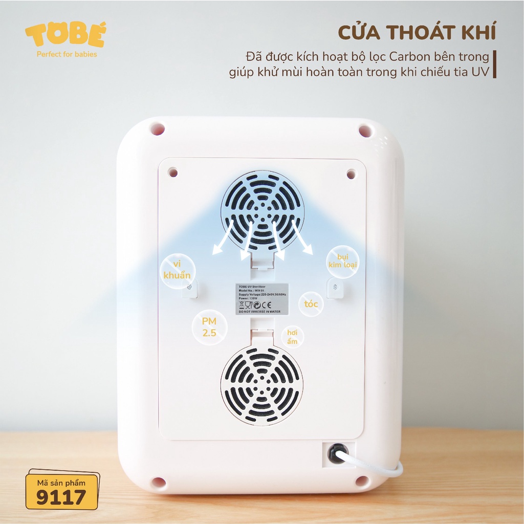 Máy tiệt trùng UV WIN 01 Tobé tiệt trùng UV, sấy khô, bảo quản đồ dùng của bé dung tích 17L hàng cao cấp