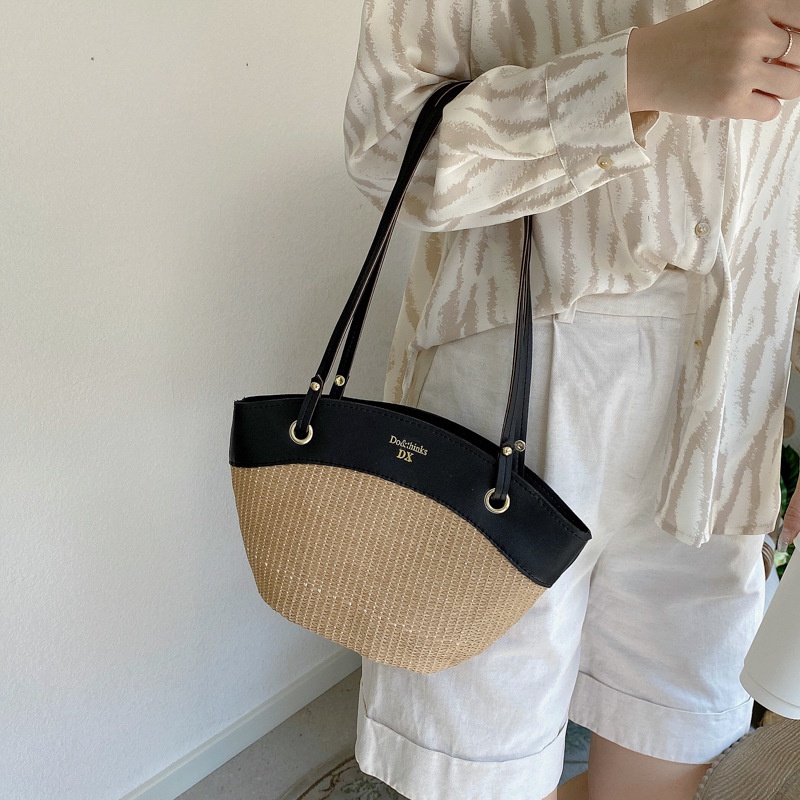 Túi Đeo Một Bên Vai Bằng Rơm Phong Cách Hàn Quốc Mới Mùa Hè Hè Dành Cho Nữ 2021