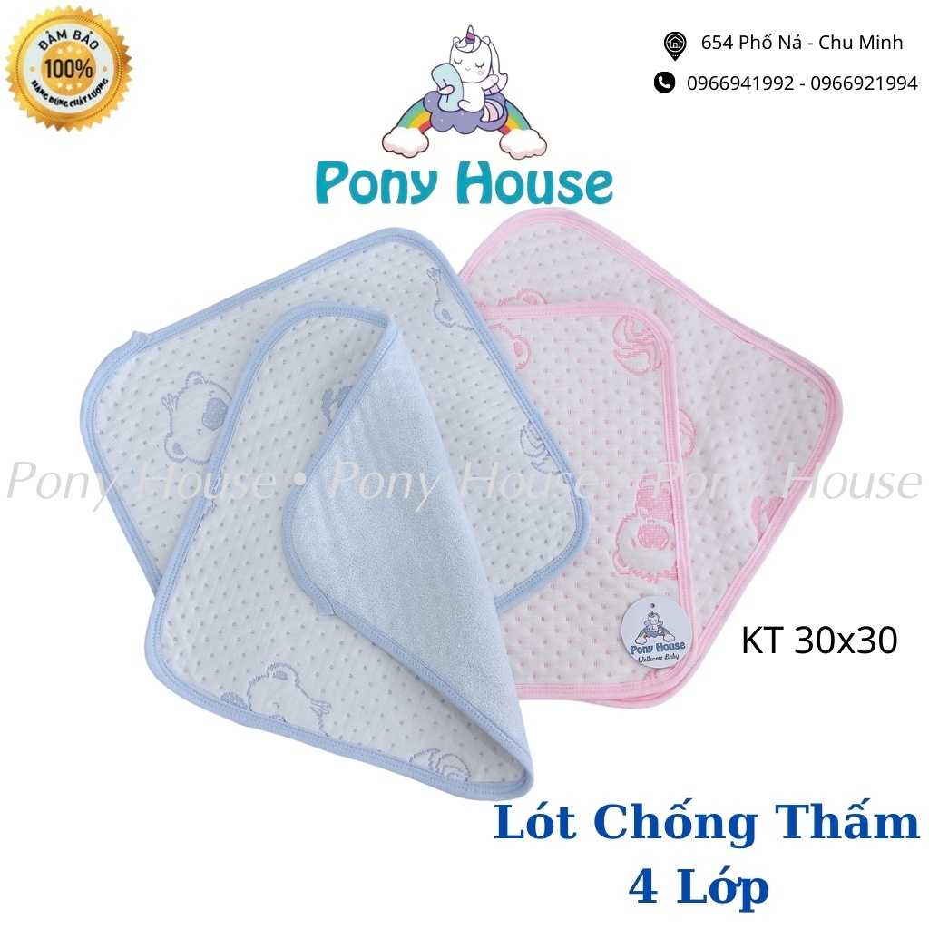 Miếng Lót Chống Thấm 4 Lớp - Miếng Lót Thay Tã, Bỉm Siêu Mềm, Mịn, Thoáng Cho Bé Sơ Sinh Giặt Máy Được KT 30x30cm