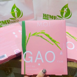 mặt nạ gạo tinh khiết MOI HNH - hộp 3 miếng