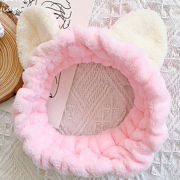 Băng đô nhung hình tai mèo đơn giản dễ thương cho nữ