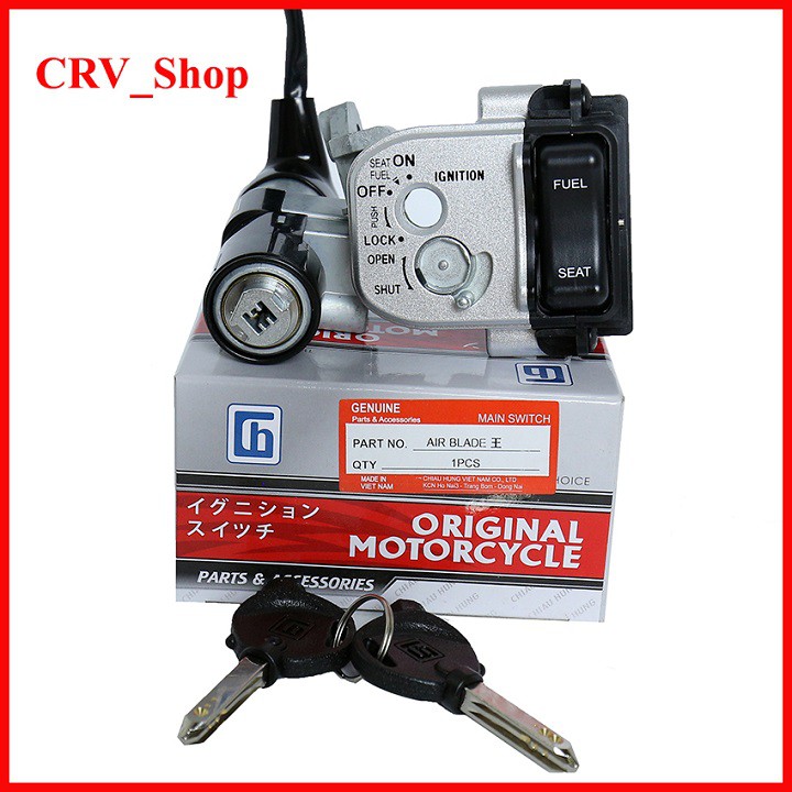 Bộ ổ khóa xe máy AIR BLADE 110CC từ 2007-2011 loại 6 CẠNH chống trộm