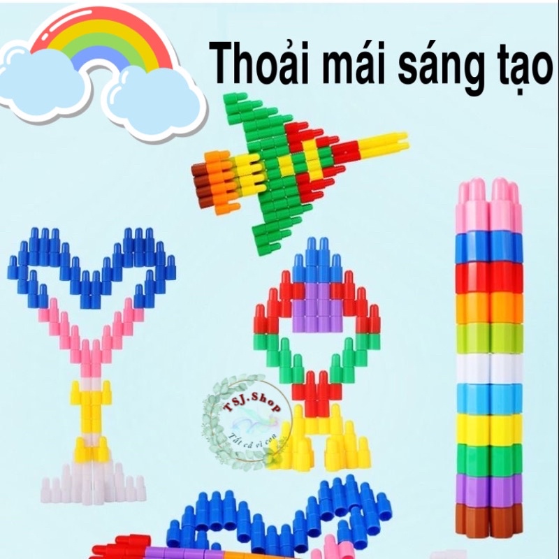 Đồ chơi xếp hình lego lắp ráp hình viên đạn giáo dục sớm cho bé từ 3-9 tuổi