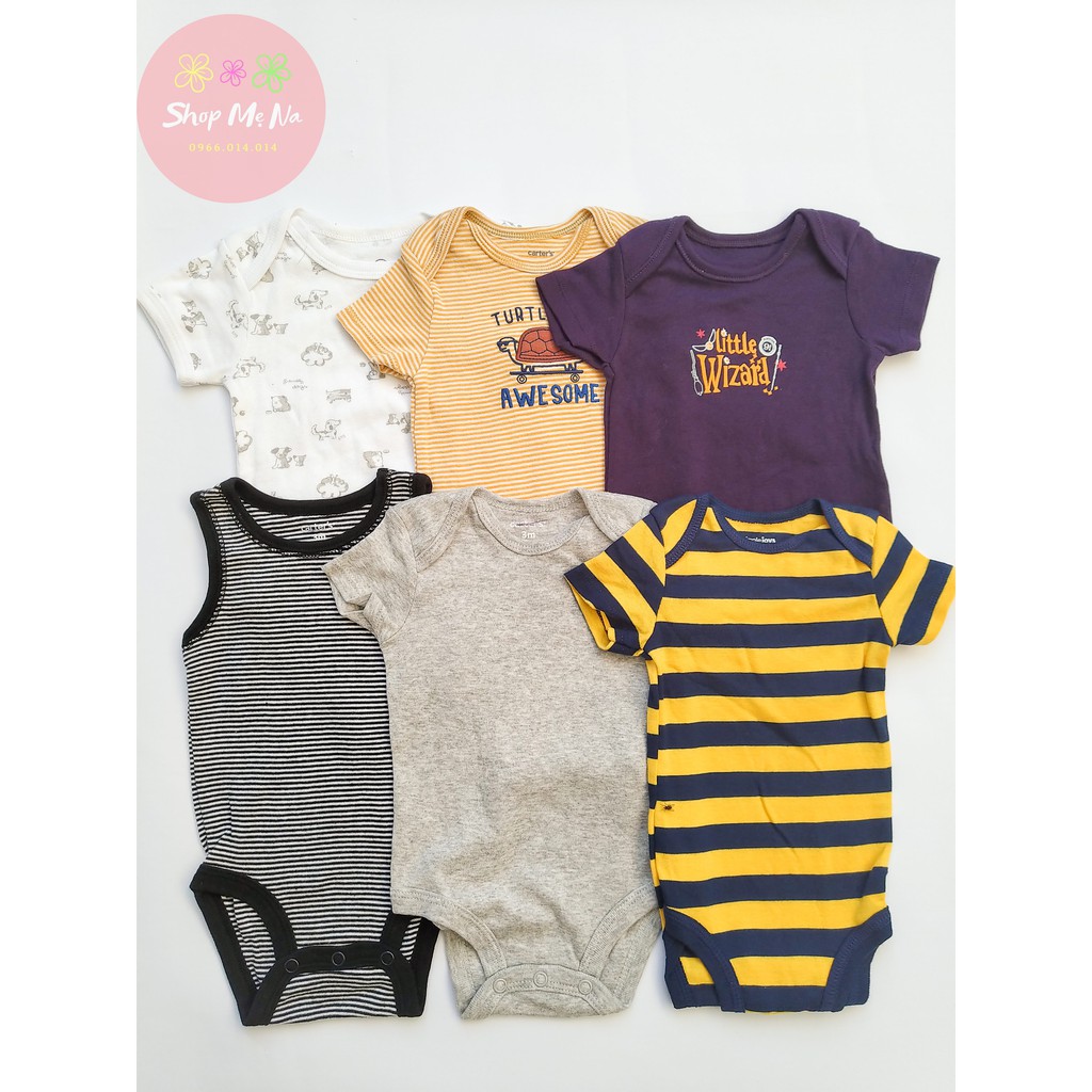 Sét 3 Body chip Bodysuit Cộc Tay xuất dư Cho Bé 0-36 Tháng (Hàng A) chất mềm mát