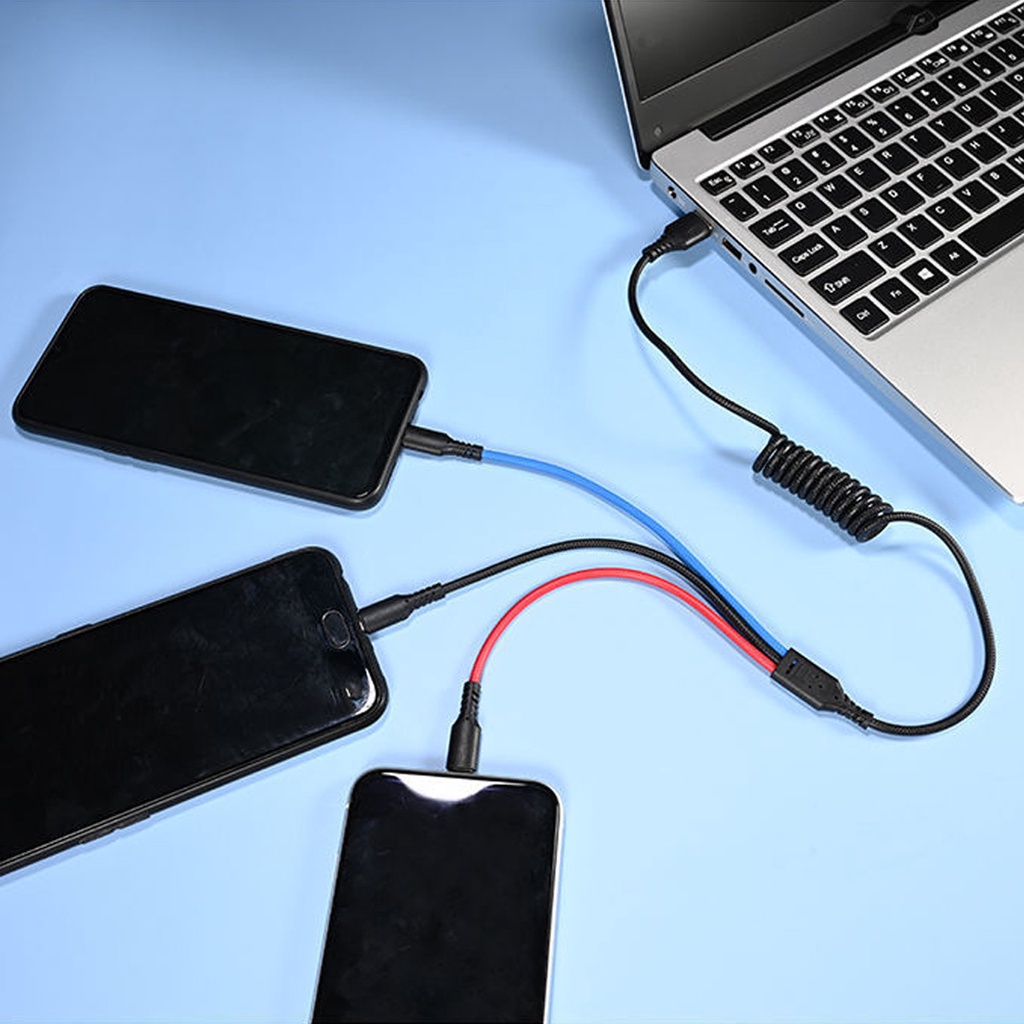 Dây cáp sạc USB Fonken 3 trong 1 Type C/ Micro USB/ Lightning 2.4A cho Huawei Xiaomi Samsung