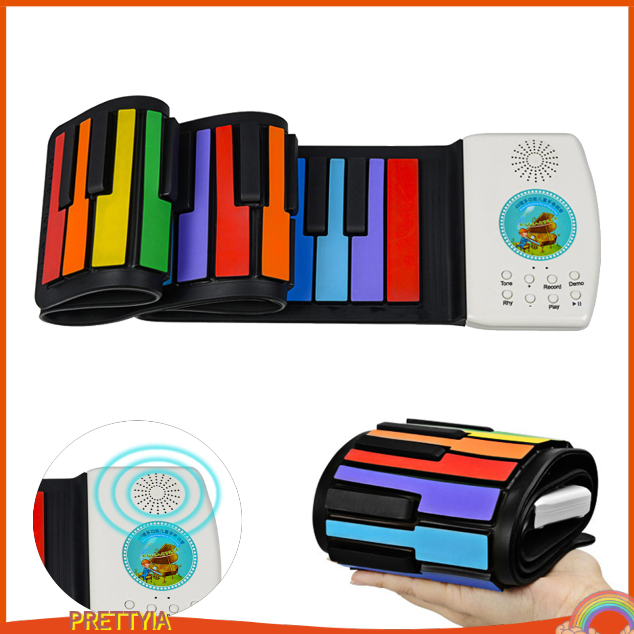 [PRETTYIA]Roll Up Piano Electric Digital Roll Up Keyboard Piano Gifts