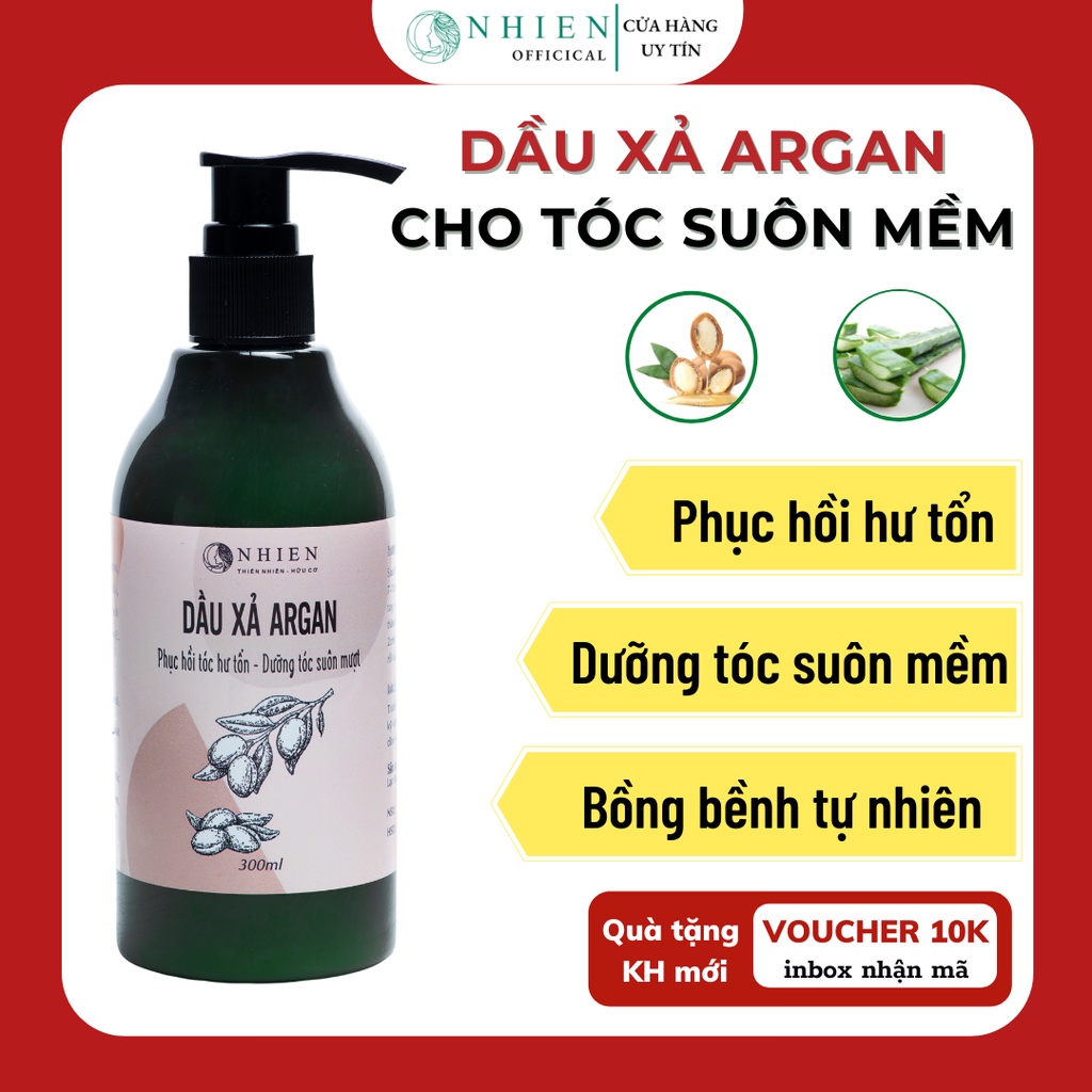 Dầu xả tóc argan, nha đam phục hồi hư tổn, dưỡng tóc suôn mềm, bóng mượt