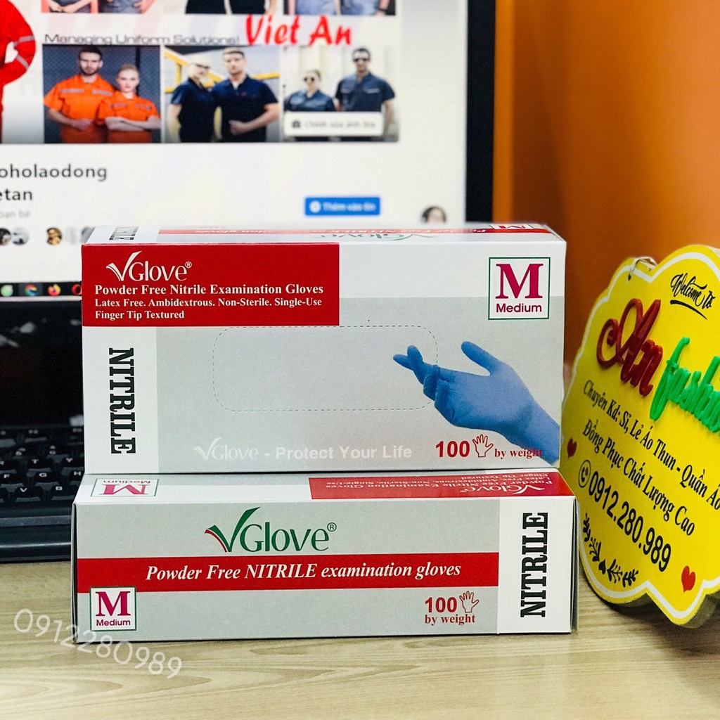 Găng tay y tế không bột VGlove chính hãng 1 hộp 50 đôi hàng mới _ Hình chụp thật