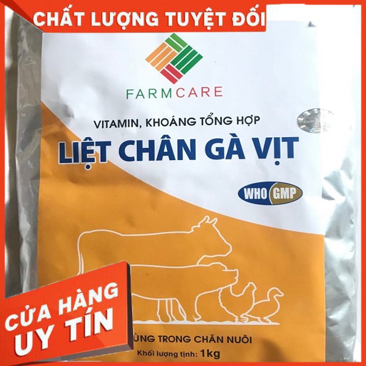 Thuốc bổ chống liệt chân gà vịt, tăng khung,bổ sung khoáng chất cho gia súc gia cầm gói 1kg