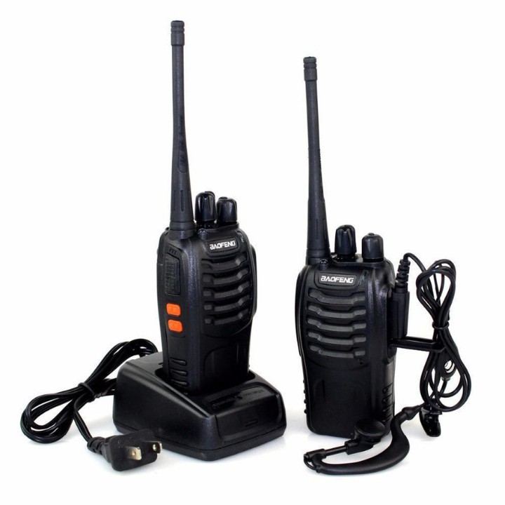 (Tặng 2 tai nghe), Bộ 2 bộ đàm Baofeng Bf-888S , kết nối cực xa , dung lượng pin lớn , âm thanh chuẩn