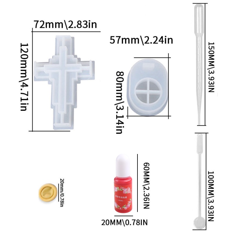 Bộ Khuôn Silicone Làm Chân Nến Resin DIY