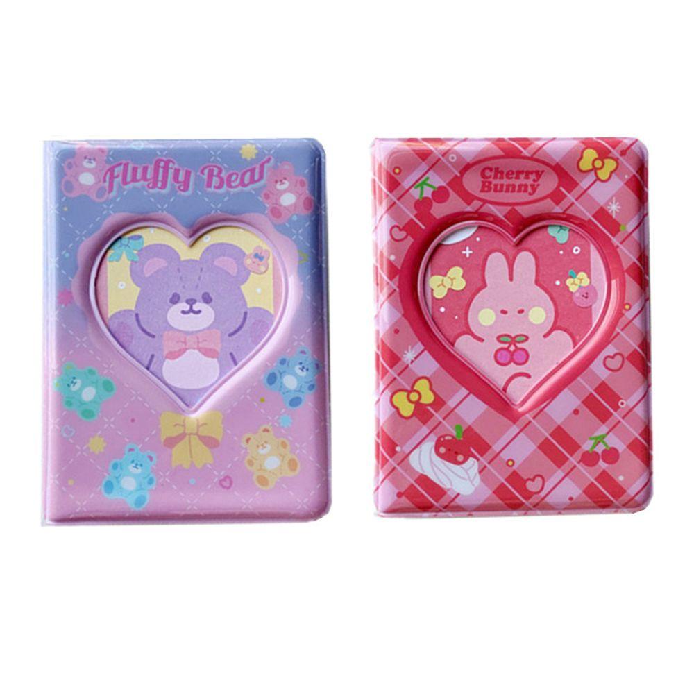 Sách Sưu Tầm Thẻ Mini Hình Trái Tim Gấu Thỏ Cherry Hàng Có Sẵn 20 Túi Đựng Thẻ