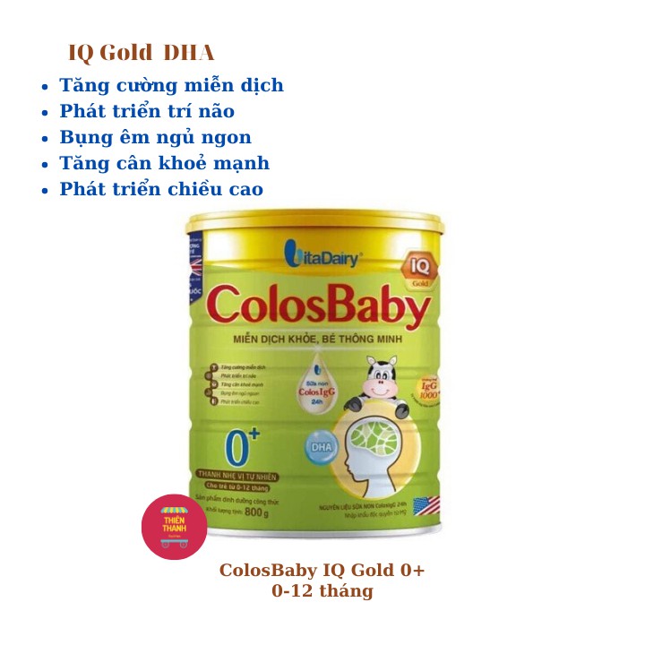 Sữa Colosbaby IQ Gold DHA 0+ 800g