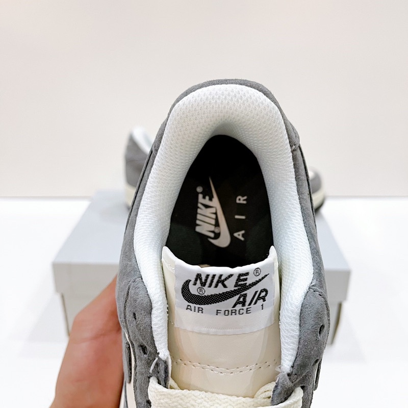 Giày sneaker Air force 1 Grey Cream ( Af1 Xám da lộn ) - Bản chuẩn đẹp fullbox