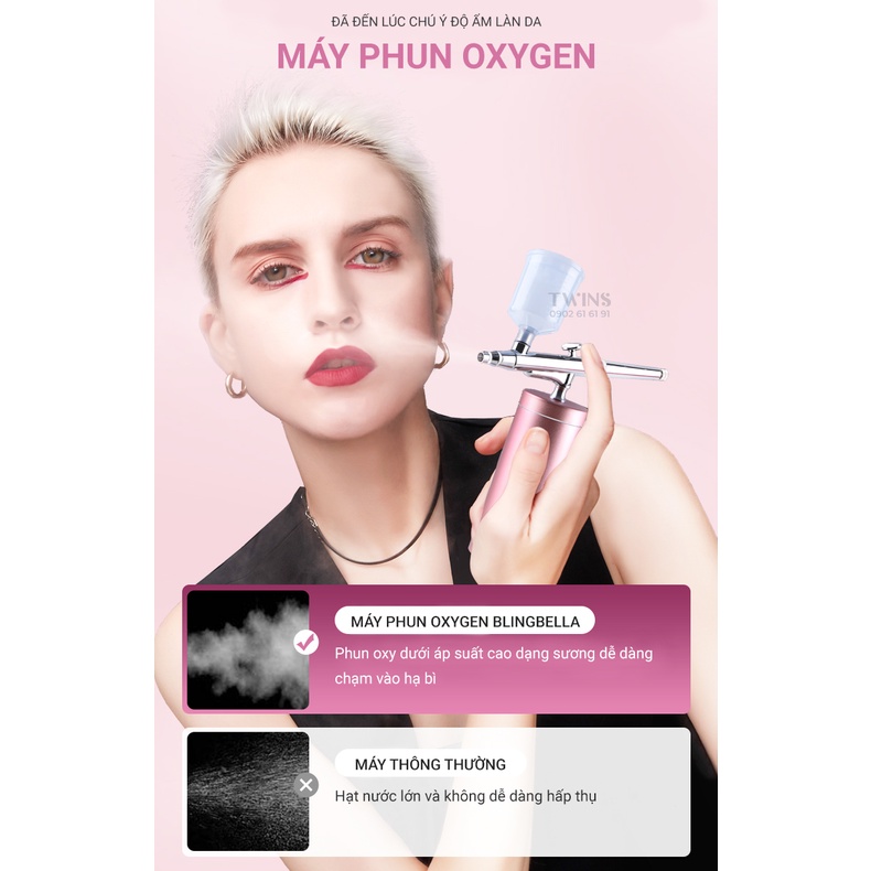 Máy Phun Oxygen Injector Blingbelle Cấp Oxy Cho Da, Trẻ Hóa, Tăng Cường Collagen, Phục Hồi Nhanh Chóng, Tăng Đàn Hồi | BigBuy360 - bigbuy360.vn