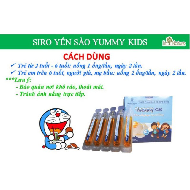 Siro Ăn Ngon Yummy kids I'm Nature Cho Bé Biếng Ăn Yến Sào Ăn Ngủ Ngon Tiêu Hóa Khỏe Trẻ 1 2 3 4 5 6 7 8 9 10 11 Tuổi