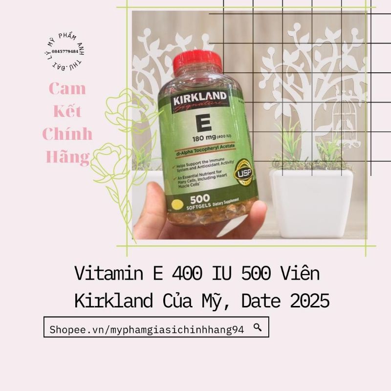 Vitamin E 400 IU 500 Viên Kirkland Của Mỹ, ❤️Hàng Chuẩn❤️ Vitamin E Hàng Nhập